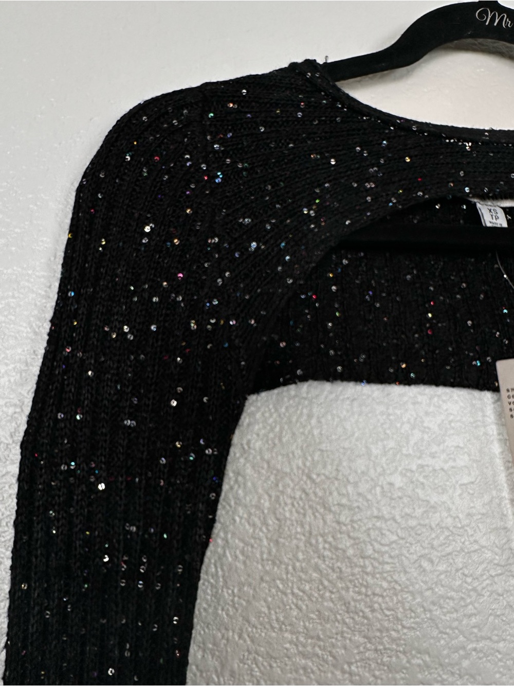 Urban Outfitters Black Sparkle Knit Bolero Shrug